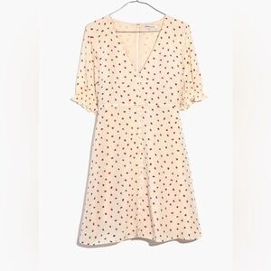 Madewell Silk Clover Button-Front Dress in Fresh Strawberries size 00